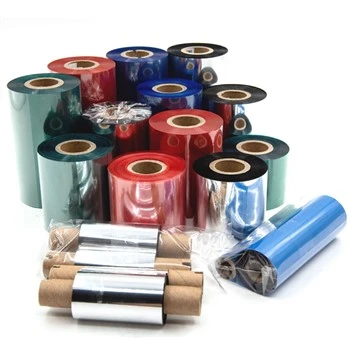 Transfè tèmik Riban 110x300mm Nwa Premium Resin Barcode Ribbon Barcode Enprimant